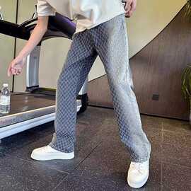 痞帅直筒牛仔裤男高级感显瘦男裤新款春秋季潮流休闲裤子