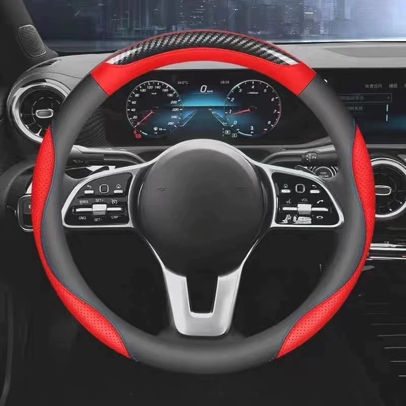 Чехол на руль автомобиля защитный чехол из углеродного волокна спортивный бизнес мода унисекс Four Seasons Универсальный нескользящий Износостойкий чехол для ручки