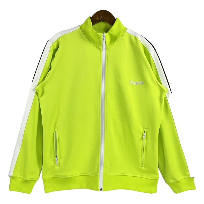 Comercio exterior versión correcta PA marca de moda Arco Iris rayas cinta cremallera chaqueta palmera retro deportes chaqueta uniforme escolar hombres