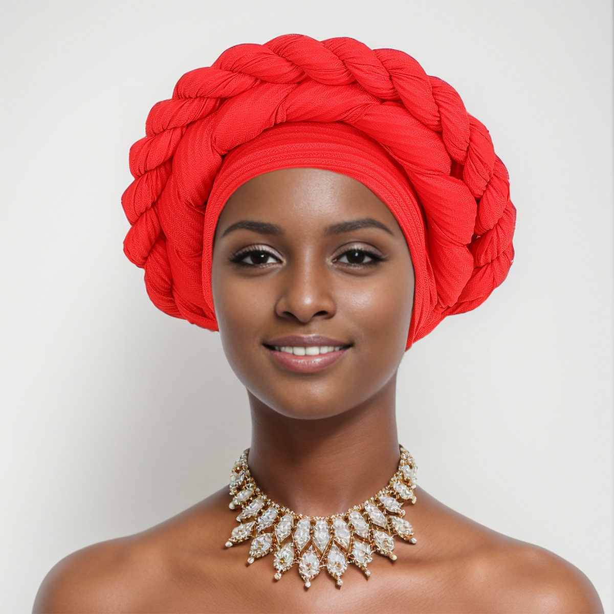 Muslim hat Linen crepe hand-woven double twist hat African hat headscarf_viptrois.com