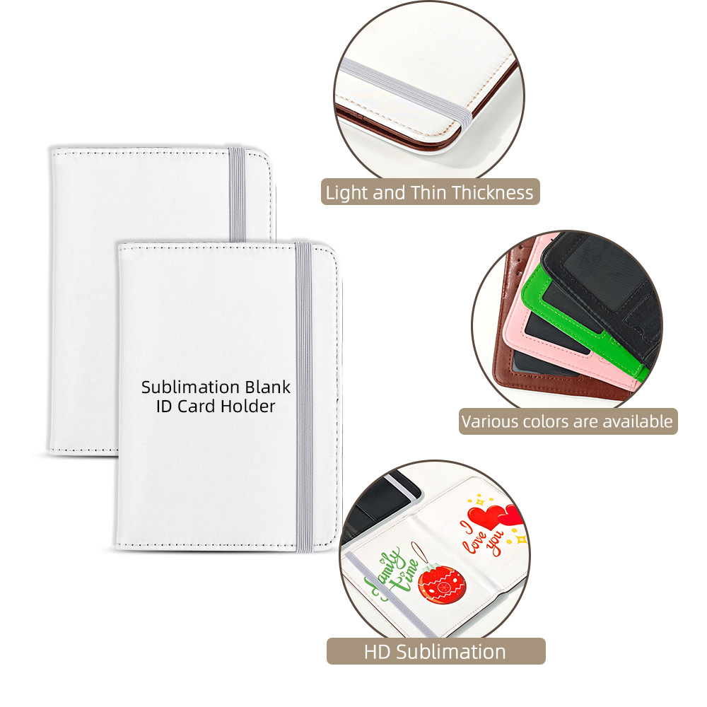 Nuevos productos transfronterizos de transferencia térmica de cuero tarjeta de identificación cartera multipropósito tarjeta al por mayor
