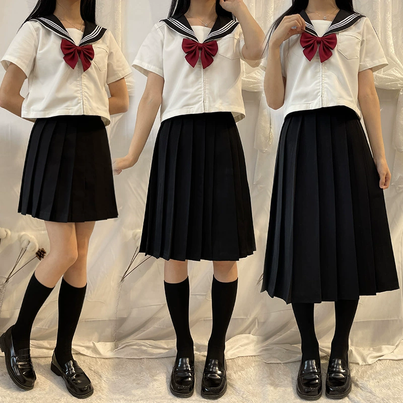 Плиссированная юбка женская летняя черная короткая юбка длинная юбка JK Униформа юбка однотонная в японском стиле больших размеров A-Line 2021 Новая юбка