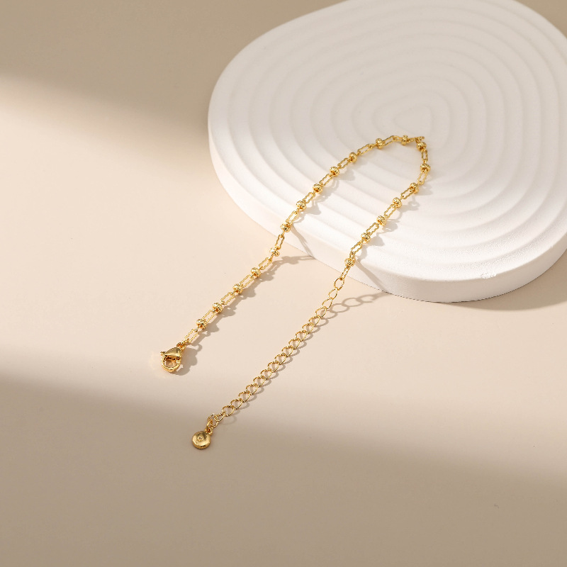 adjustable copper bracelet gold-plated round tag jewelry