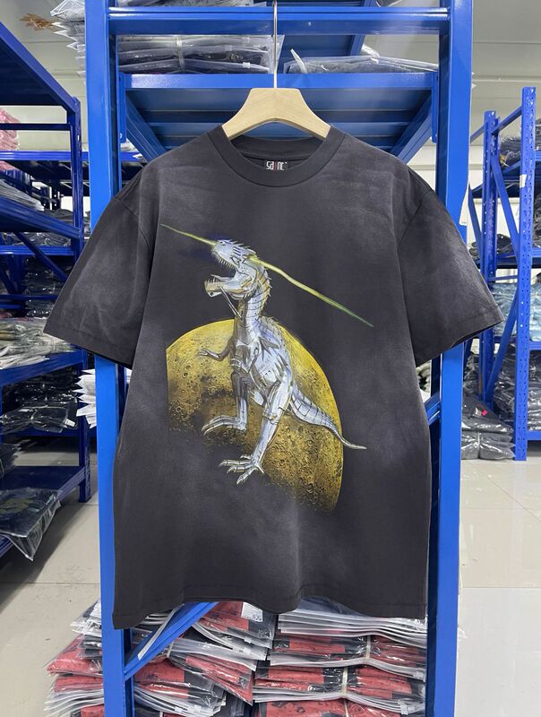 高品質 SAINT MICHAEL ICON ウォッシュ加工 オールド半袖 アメカジ レトロ プリント カップル Tシャツ 男女兼用|undefined