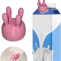 Funny Pouring Milk Bottle Cap牛乳箱蓋趣味牛乳分流器搾乳機