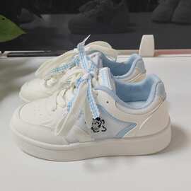 时尚百搭休闲网面小白鞋2026春季新款韩版厚底拼色百搭高颜值板鞋