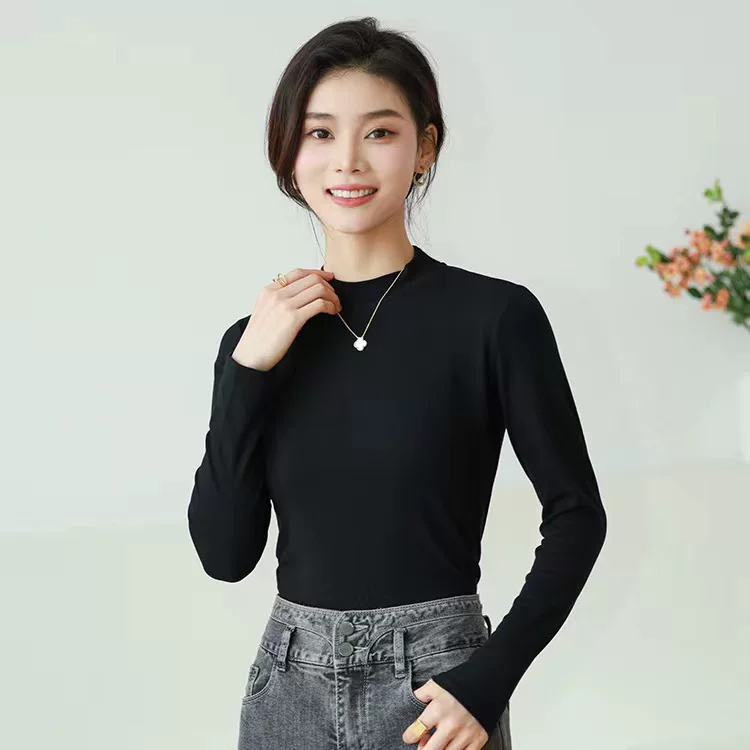 Цветная базовая футболка с длинными рукавами, приятная к телу, slim fit, яркий привлекающий стиль