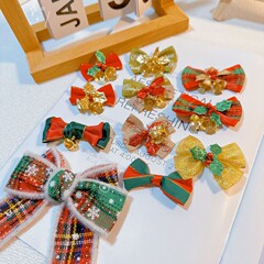 リボンペンダント DIY 花輪ギフトボックス装飾ベルアクセサリークリスマスツリーアレンジメントペット用品吊り下げアクセサリー