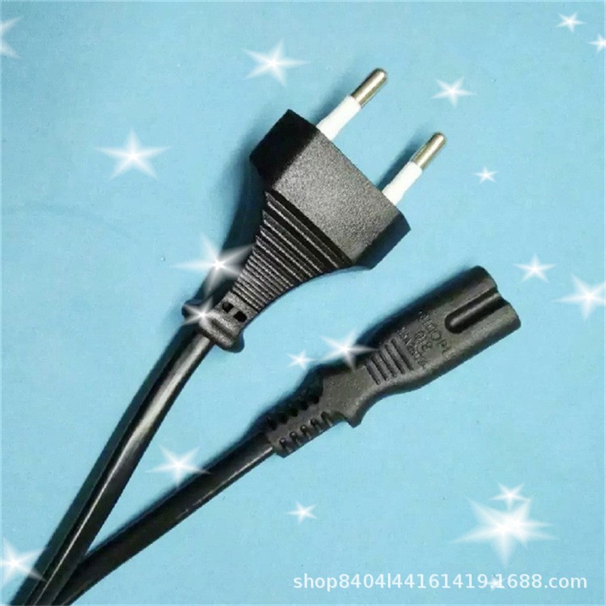 欧规吹风机电源线 欧式插头 欧标高速吹风机电线2*0.75三通插头