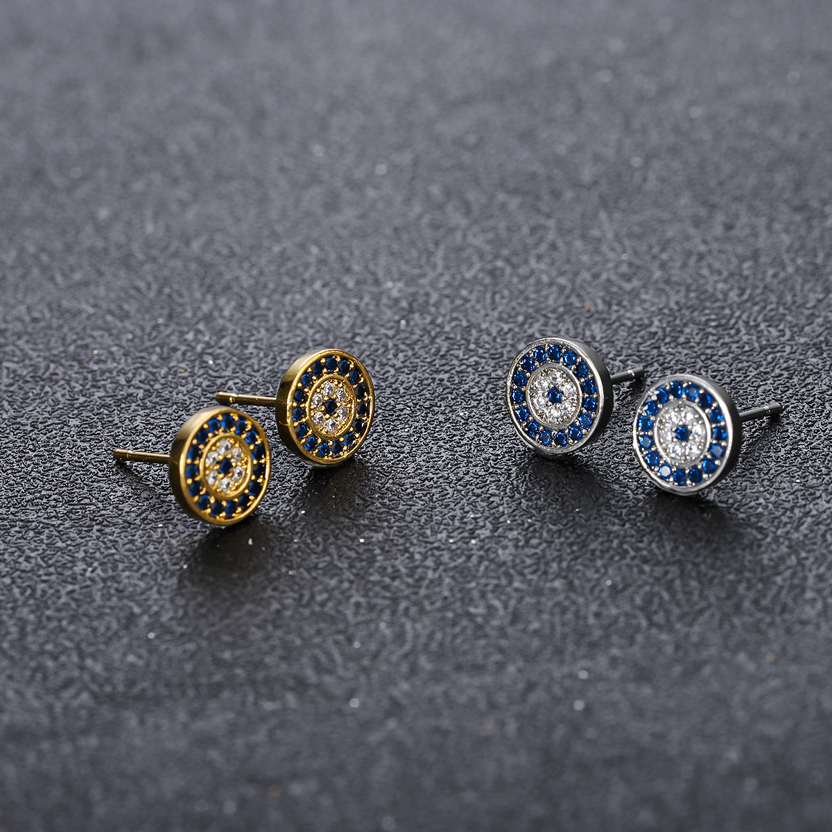 1 Pair Quantity 1 Pair IG Style Hip-Hop Geometric Copper Zircon Men's Unisex Earrings Ear Studs
