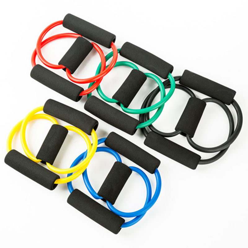 Pilates banda de resistencia Dispositivo de fitness banda de tensión cuerda de tensión de 8 palabras extensor de pecho cuerda de tensión de yoga dispositivo de tensión de fitness