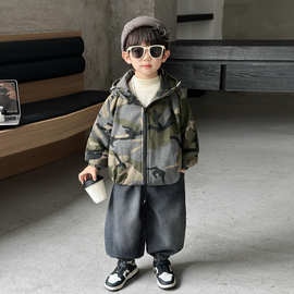 男童迷彩外套夹棉加厚秋冬20285新款儿童深秋初冬小男孩二棉棉服