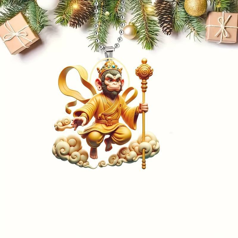 Cuento de hadas de dibujos animados creativo Sun Wukong colgante acrílico plano transfronterizo automóvil retrovisor colgante decoración del dormitorio