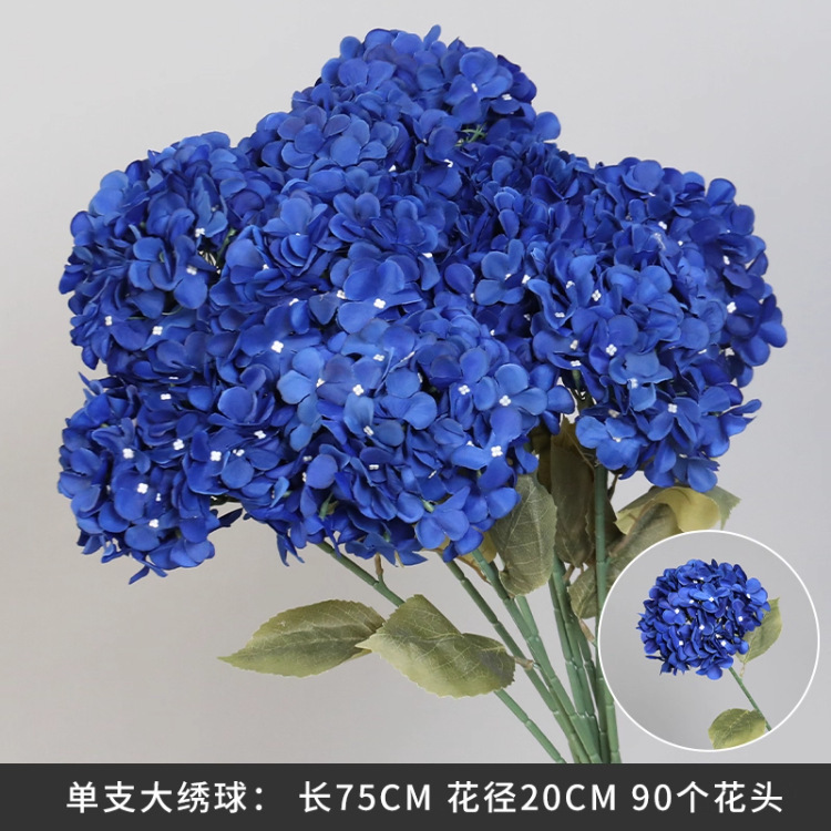 克莱因宝蓝色仿真花婚礼堂布置深蓝色假花吊顶直播间装饰插花玫瑰|undefined