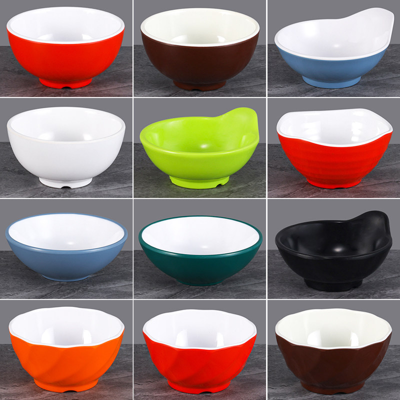 Melamine Small Bowl 4/ 4.5inch Bowl Commercial Imitation Porcelain Restaurant Tableware Plastic Dipping Dish Bowl Hot Pot Seasoning Bowl