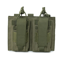 军迷户外CS战术背心副包 双联两联弹夹袋MOLLE挂载附件迷彩包