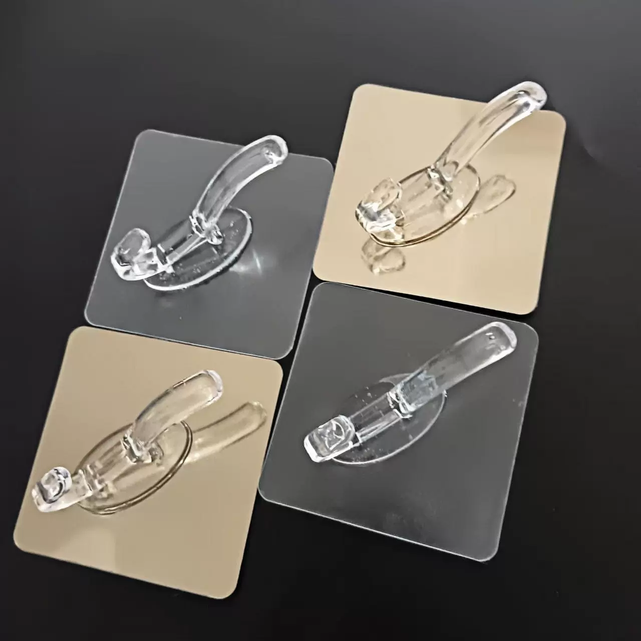 免打孔衣帽钩透明拉丝无痕贴片强力粘钩厨卫墙壁防生锈挂钩批发