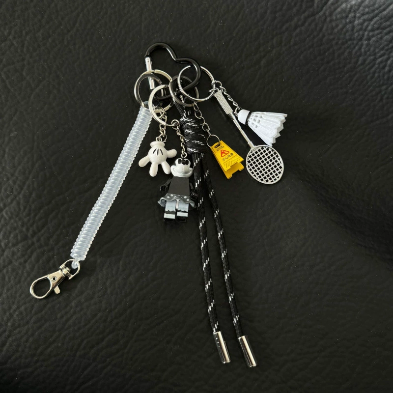 Handmade Baseball Keychain, woven strap handle, assorted cute pendants, 0.1 kg