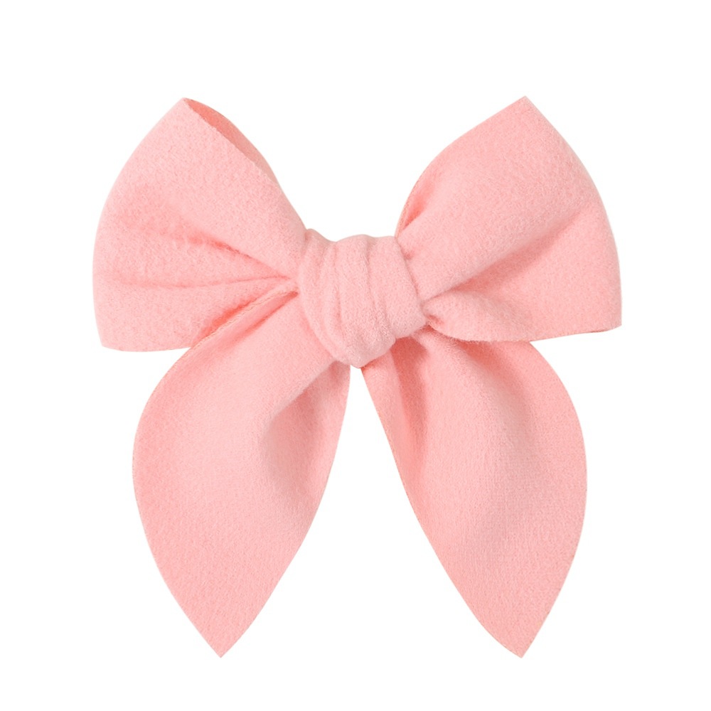 Women'S Gender Bowknot Design Fashion Solid Color Cloth Bowknot Hair Clip