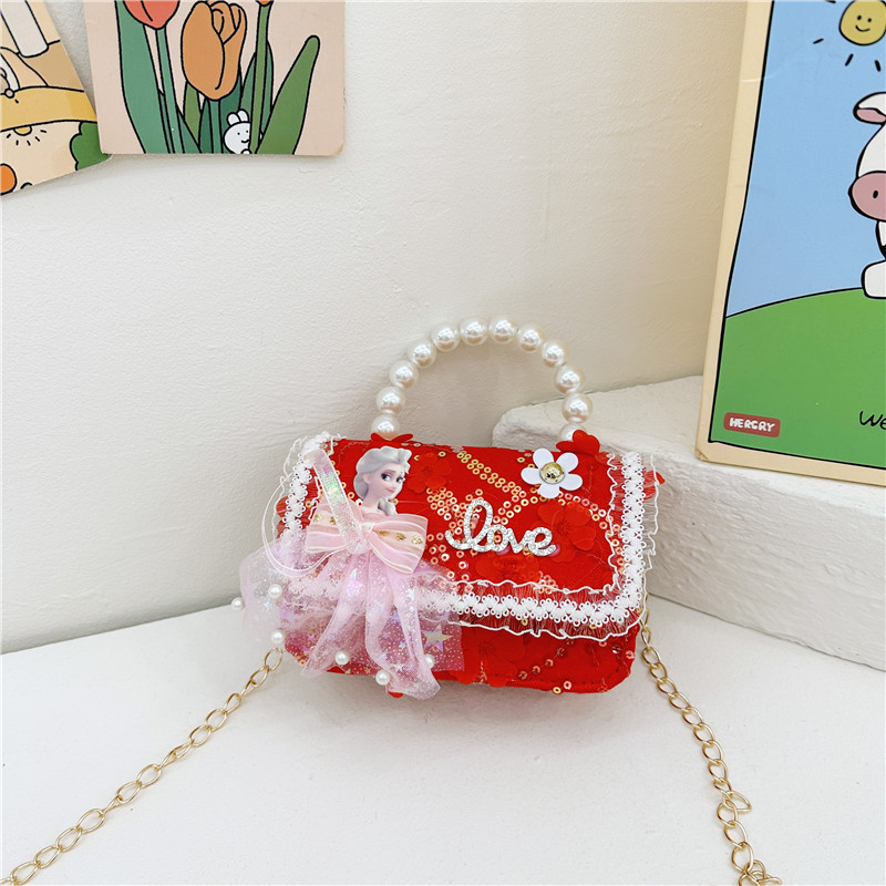 Bolsos de moda coreana para niños de perlas, bolsos de mano de perlas, bolsos de hombro para chicas lindas.
