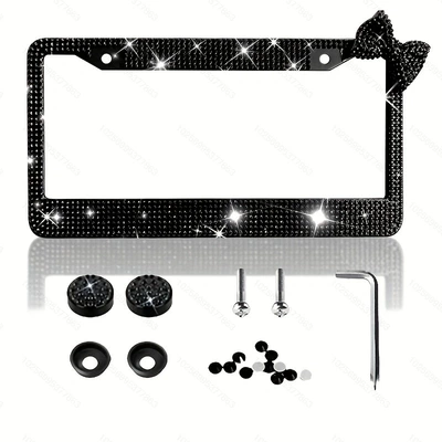 bow-shaped license plate frame, acrylic | License plate holder/license plate holder - black-single-piece