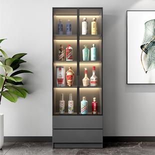 Glass Wine Cabinet, Living Room Wall Display Cabinet, Light Luxury High-End Wine Cabinet, Household Small Wine Cabinet