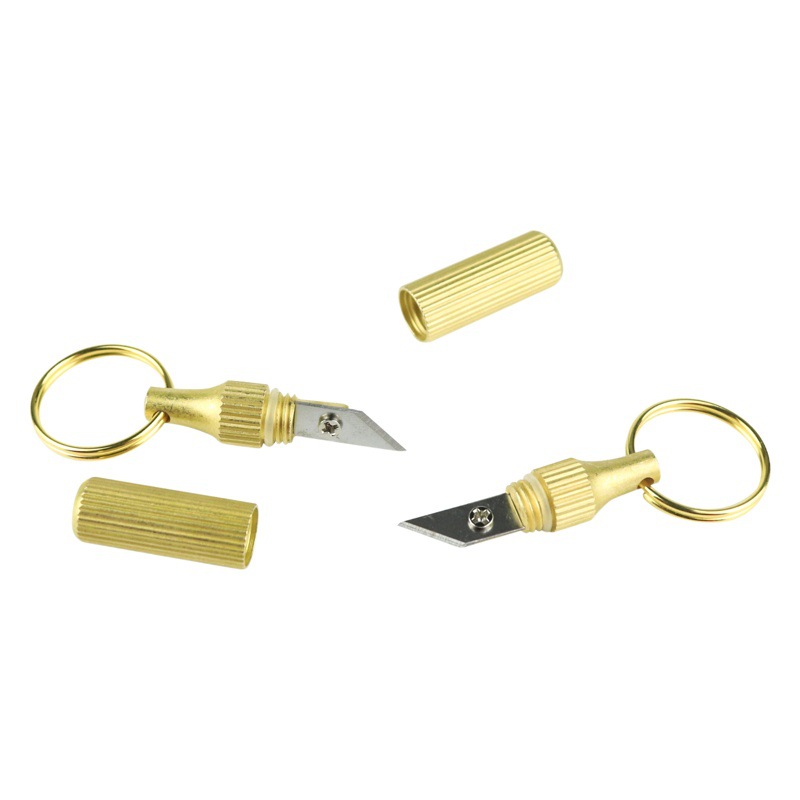 Desmontable expreso cuchillo llavero portátil mini latón colgante cuchillo desembalaje artefacto portátil cápsula cuchillo