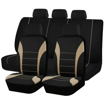 Universal seat cover – General-Purpose 5-Seater Car Seat Covers with - beige-9-piece-set-five-seats
