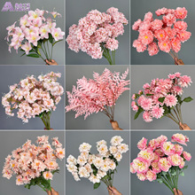 粉色婚庆仿真花婚礼布置吊顶花艺路引插花花材绢花装饰花假花花束