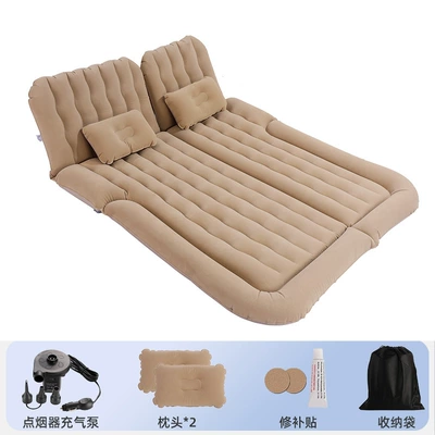 Sleeping Pad, Trunk Universal Air | Vehicle-mounted inflatable bed - special-for-trunk-64-points-suv-flocking-beige