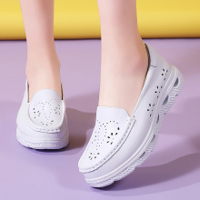 新款护士鞋女软底透气不累脚厚底防滑平底镂空舒适医护鞋小白鞋子