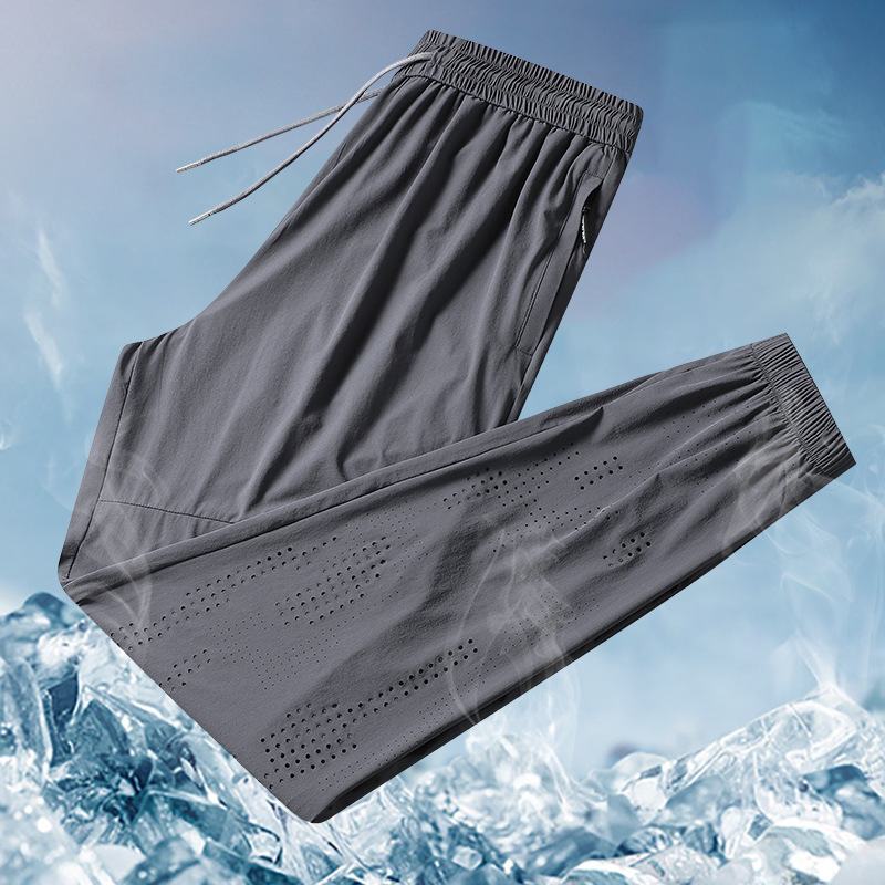 Live Broadcast Popular 90% Nylon 10% Spandex Ice Silk Pants Quick-drying Warp Summer Cool Touch Men's Casual Sports Live Broadcast Popular 90% Nylon 10% Spandex Ice Silk Pants Quick-drying Warp Summer Cool Touch Men's Casual Sports