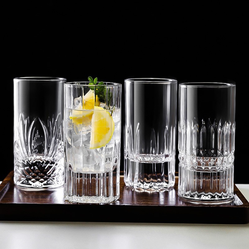 Tazas de vino en relieve de cristal, tazas de vino extranjero de alto valor, tazas de vino blanco, tazas de vino de estilo japonés, tazas de whisky de fondo grueso