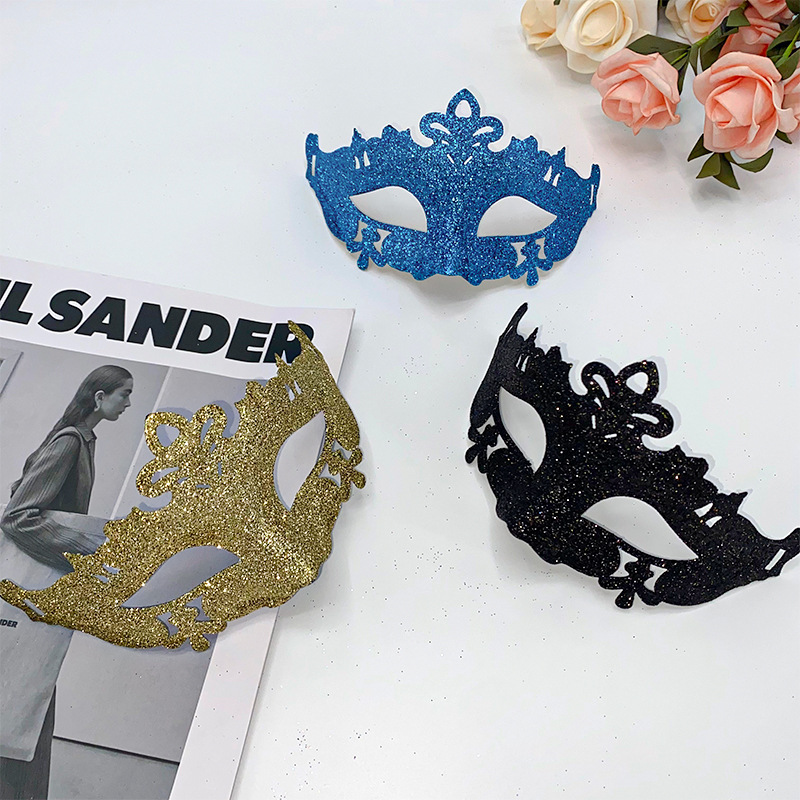 Máscaras negras de Halloween transfronterizas máscaras venecianas máscaras de hadas máscaras de alto valor de polvo