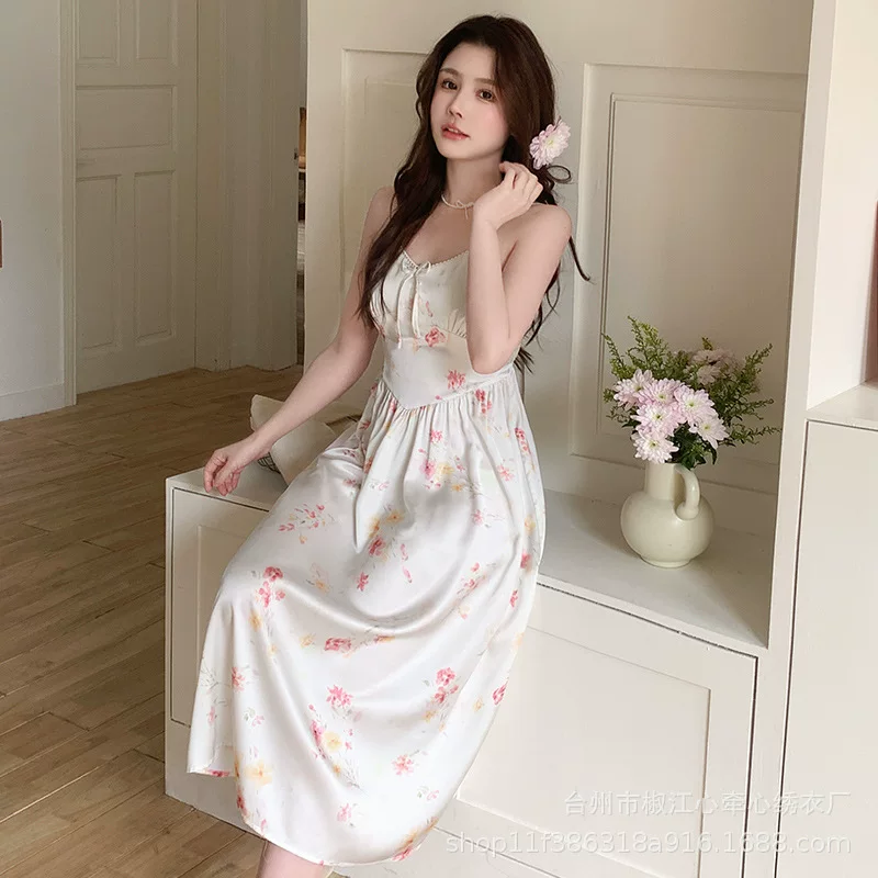 Slip dress, top with cups, sexy long skirt, pijama, floral print