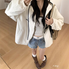016慵懒风圆领卫衣女秋季新款薄款宽松韩版oversize女式上衣bf外