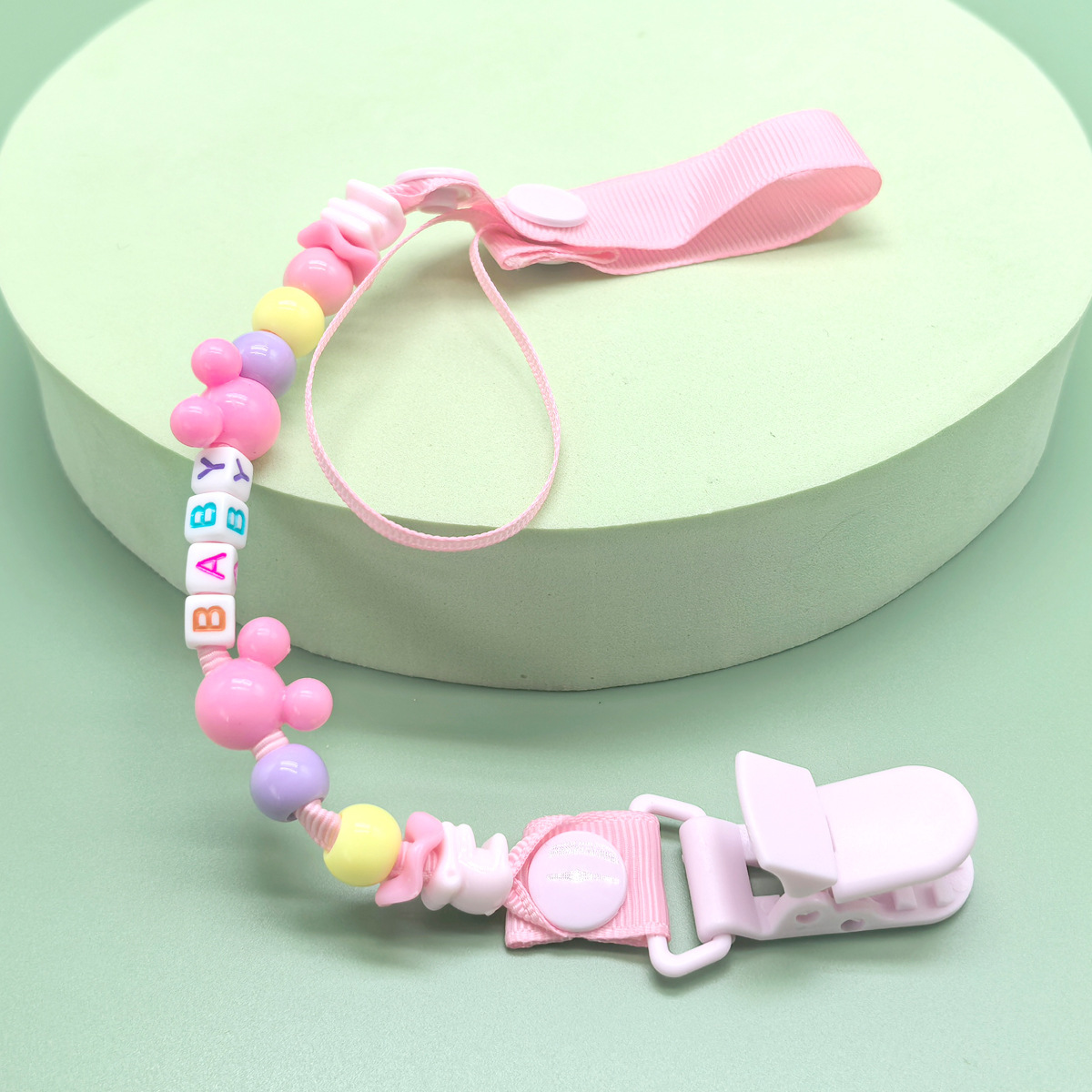 Cross-Border Supply Baby Beaded Pacifier Chain Pacifier Anti-Falling Chain Double-Headed Pacifier with Baby Toy Strap