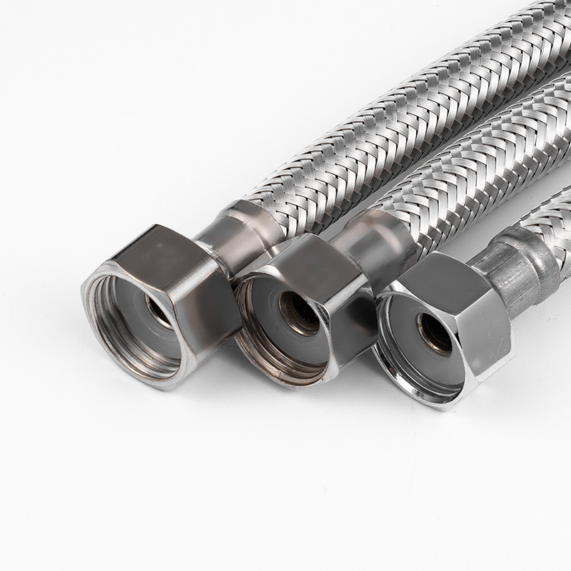 Stainless steel toilet braided hose, cold and hot steel wire thickened and encrypted 4 inch triethylene propylene inner tube inlet pipe 