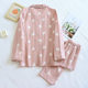 Korean style sweet spring and autumn cotton gauze pajamas women's thin cotton gauze home wear long sleeve trousers suit outer wear