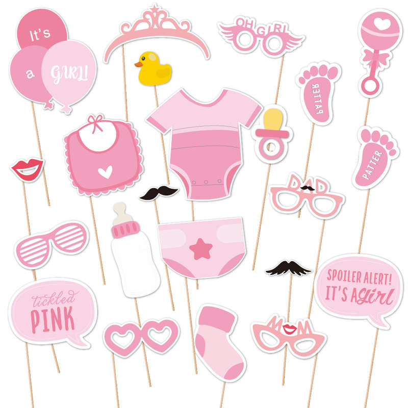 New baby shower Decoration Photo Props Gender Reveals Party Decoration Funny Photo Props