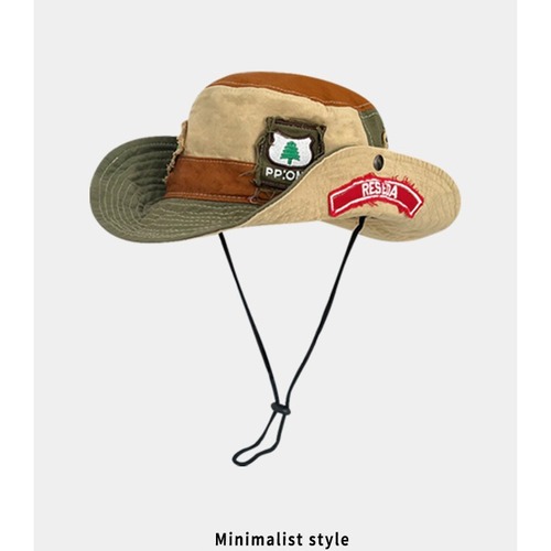 Western cowboy fisherman hat women's large brim sun hat sun hat men's outdoor jungle hat seaside fishing and hiking hat