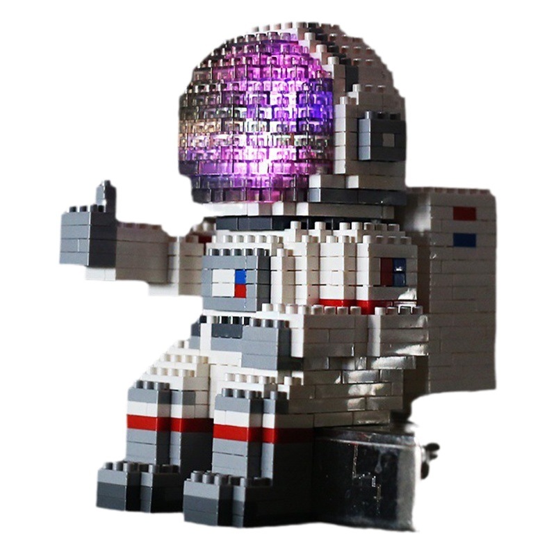 Chao lechuang CLC bloques de construcción de micropartículas juguetes educativos de ocio para niños regalo de cumpleaños serie de astronautas luminosos