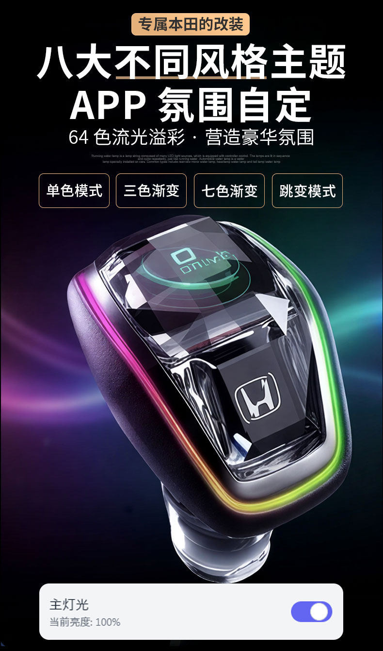 Suitable for Honda Crv, Hao Ying, Accord, Civic, Fit, Lingpai, Hrv, Vezel Lcd Crystal Gear Shift Knob