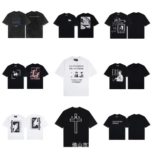 New Summer ERD Melancholy Rich Second Generation HEUDE DISCO Alphabet Street Punk Loose Short Sleeve T-Shirt