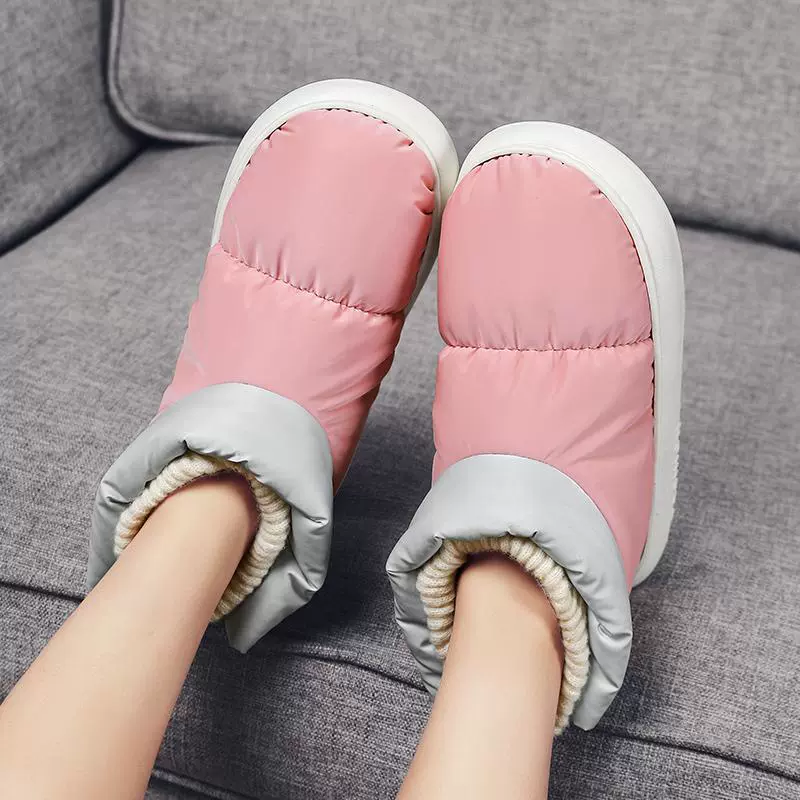 Четырехцветные теплые цветные цветные снежные сапоги носить зимой плюс бархат родительские ботинки хлопчатобумажные пуховые туфли