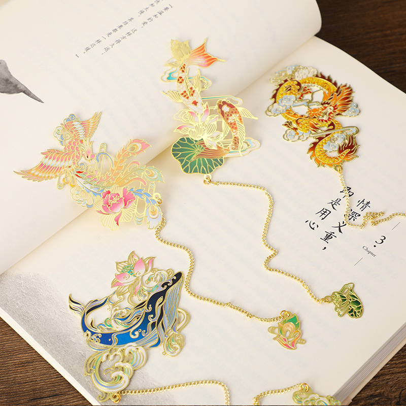 Shanhaijing Series Bookmarks, Chinese Style Mythical Beast Metal Bookmarks, Reading Companion, Exquisite Cultural and Creative Small Gifts