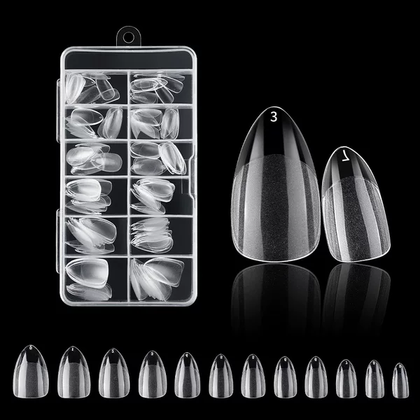 Cross-border New Nail Art Nail Pieces Non-engraved Thin Short Nail Pieces Semi-frosted Traceless Toenail Pieces French 120 Pieces