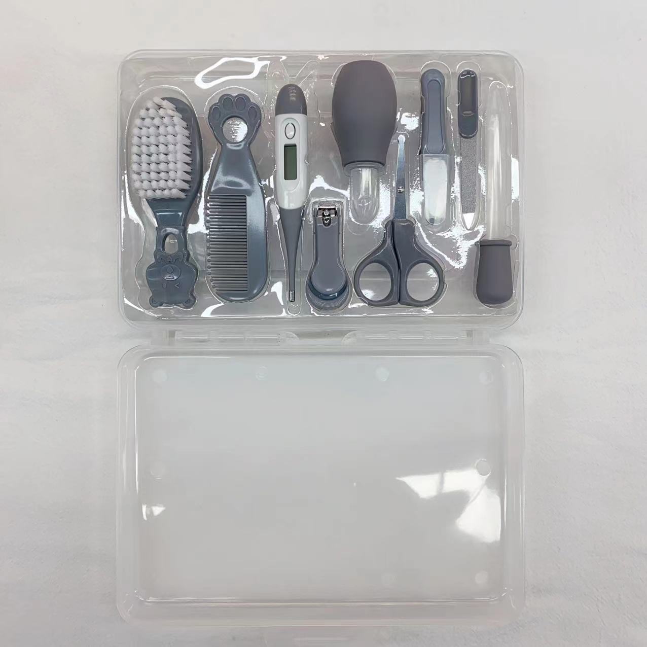 Comercio exterior Juego de cuidado de bebés Cortaúñas para bebés Herramientas de cuidado de cepillos de dientes Peine Cepillo Caja de almacenamiento Juego de 9 piezas image 8