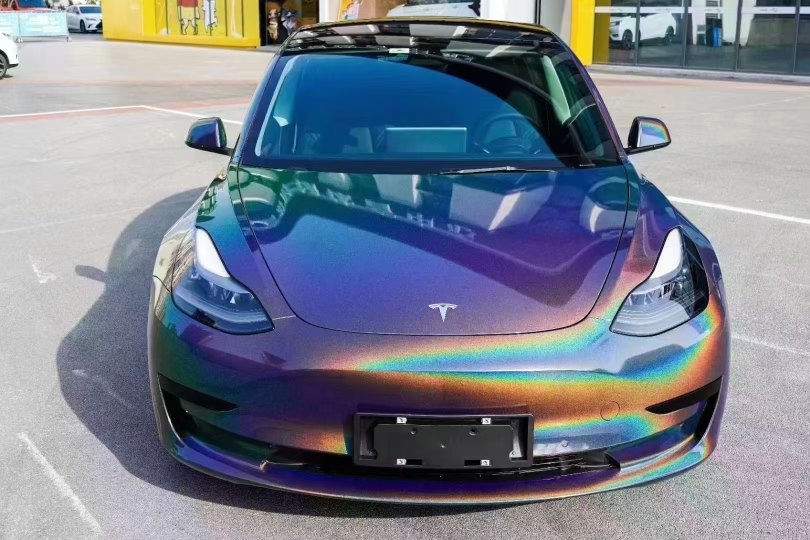 Car Color Changing Film Colorful Laser White Cross-Border Hot Selling Car Body Color Changing Film Gorgeous Gray Can Be Cut Factory Direct Sales