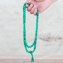 綠松石手串民族風文玩松石手鏈男女項鏈配飾佛珠108顆佛珠念珠